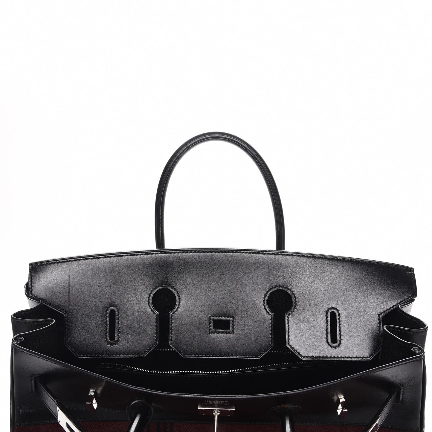 Toile Box Potamus Birkin 35 Black Rouge H