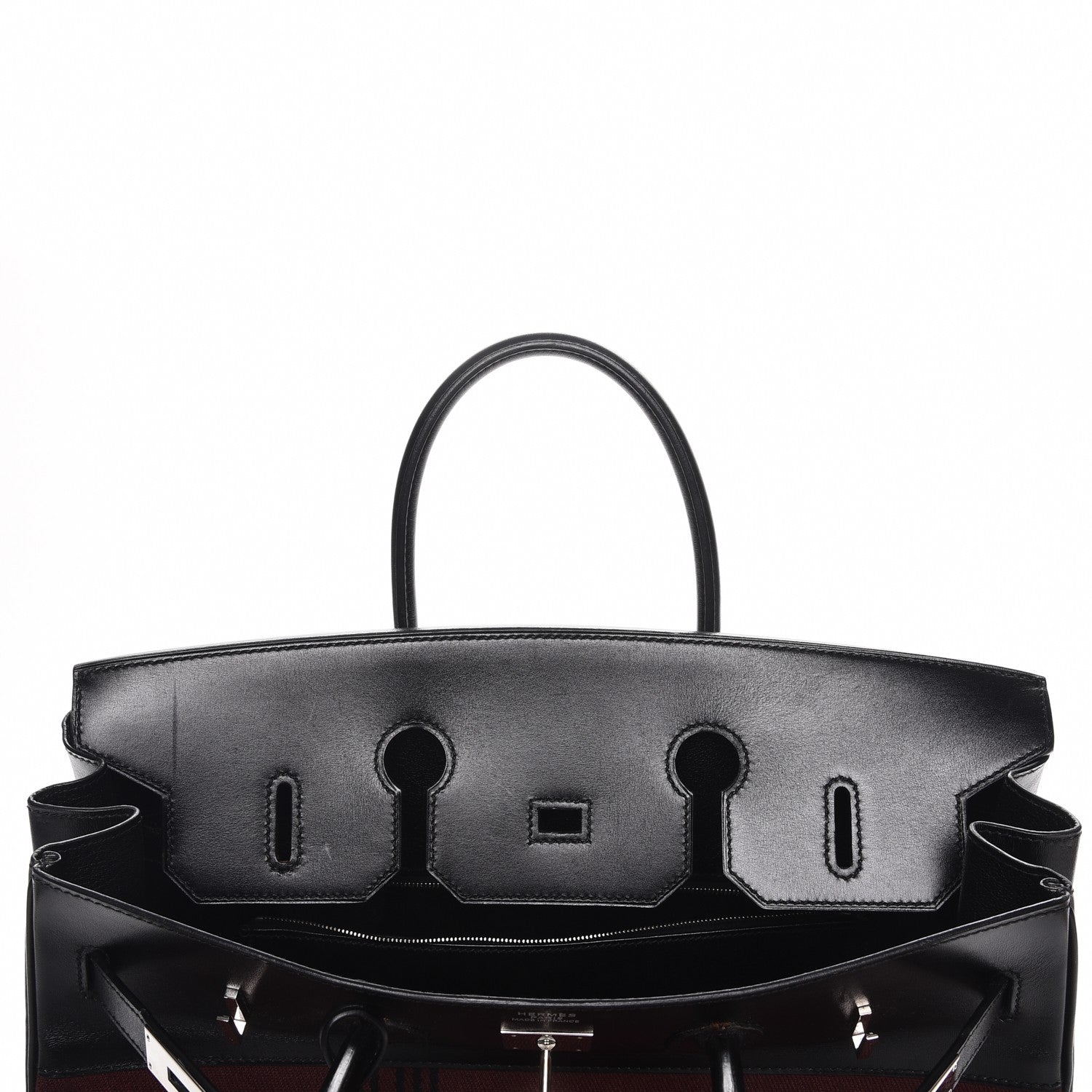 Hermes Toile Box Potamus Birkin 35 Black Rouge H 8 of 24