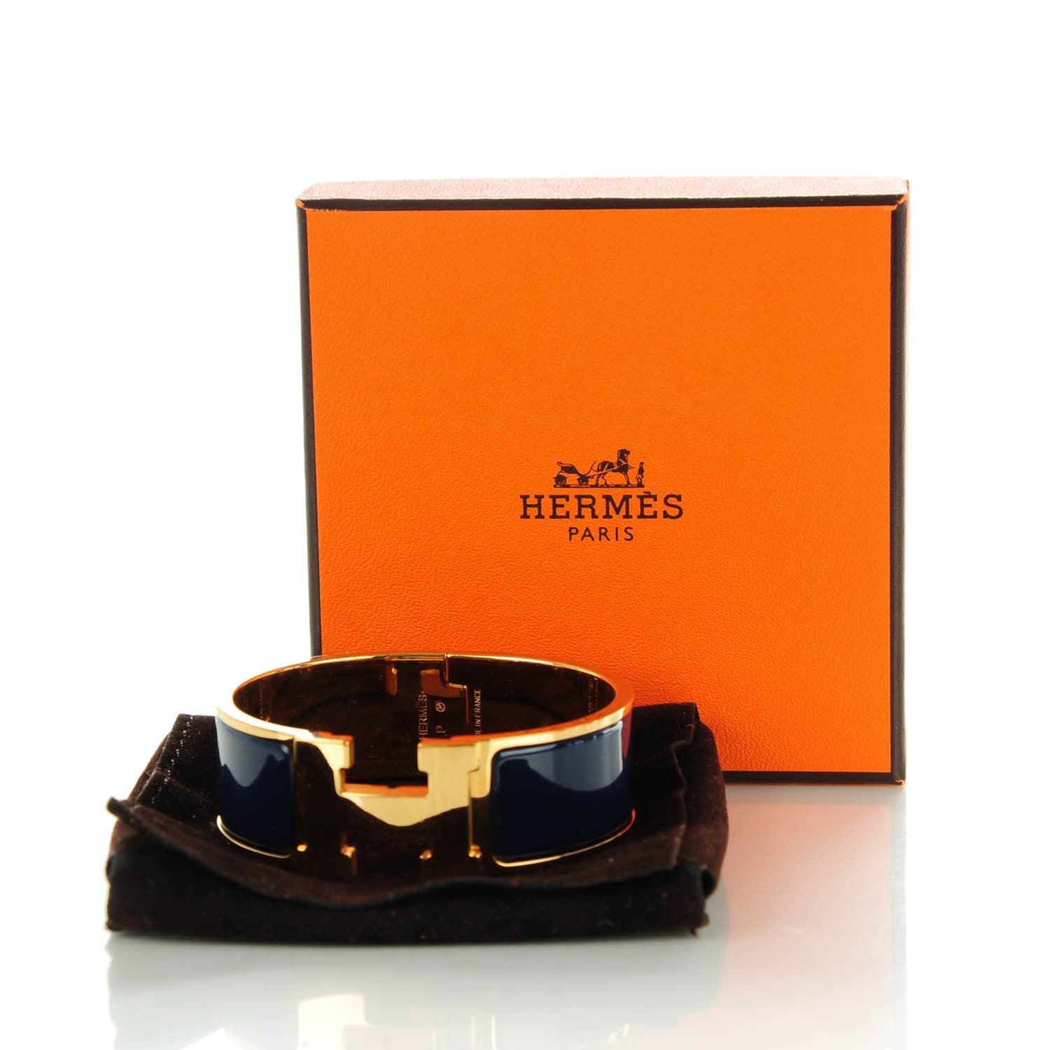 Hermes Enamel Wide Clic Clac H Bracelet PM Indigo 5 of 5