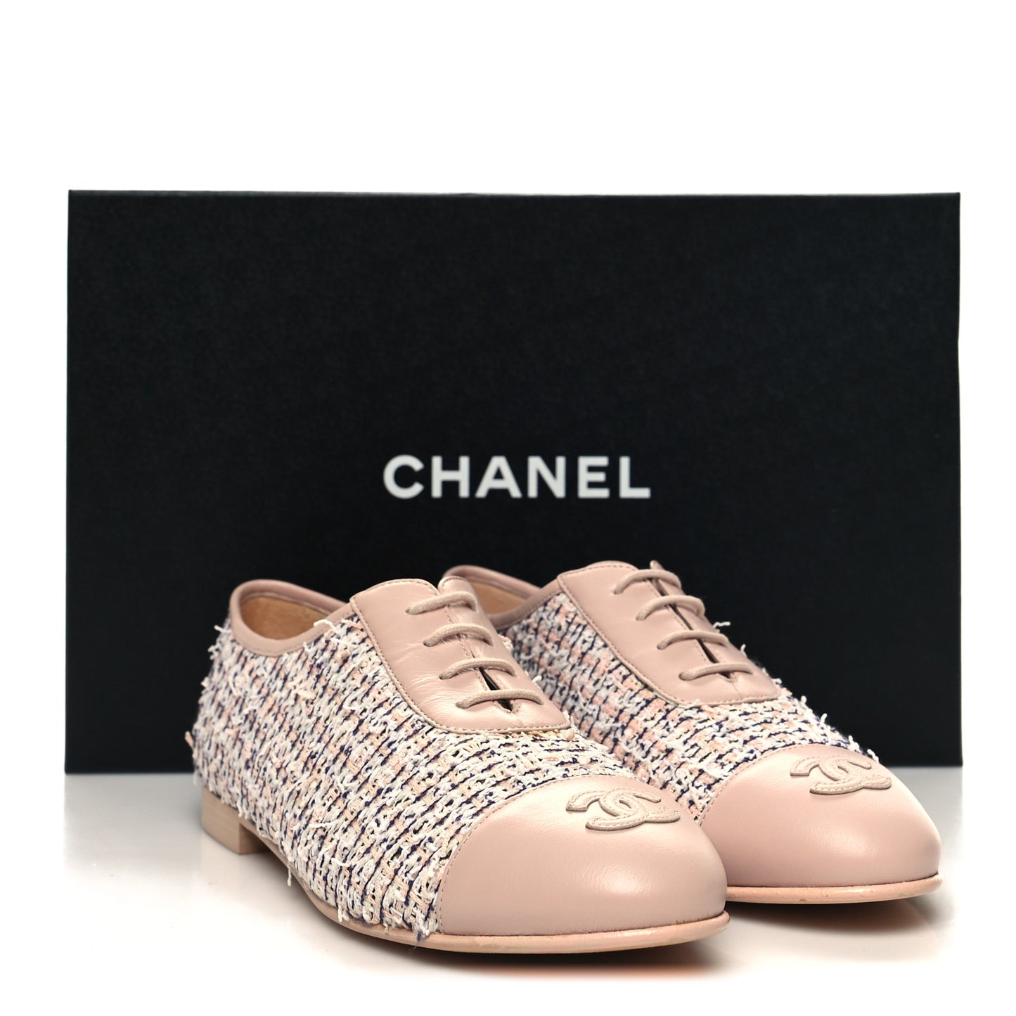 Tweed Cap Toe CC Lace Up Oxford 36.5 Pink