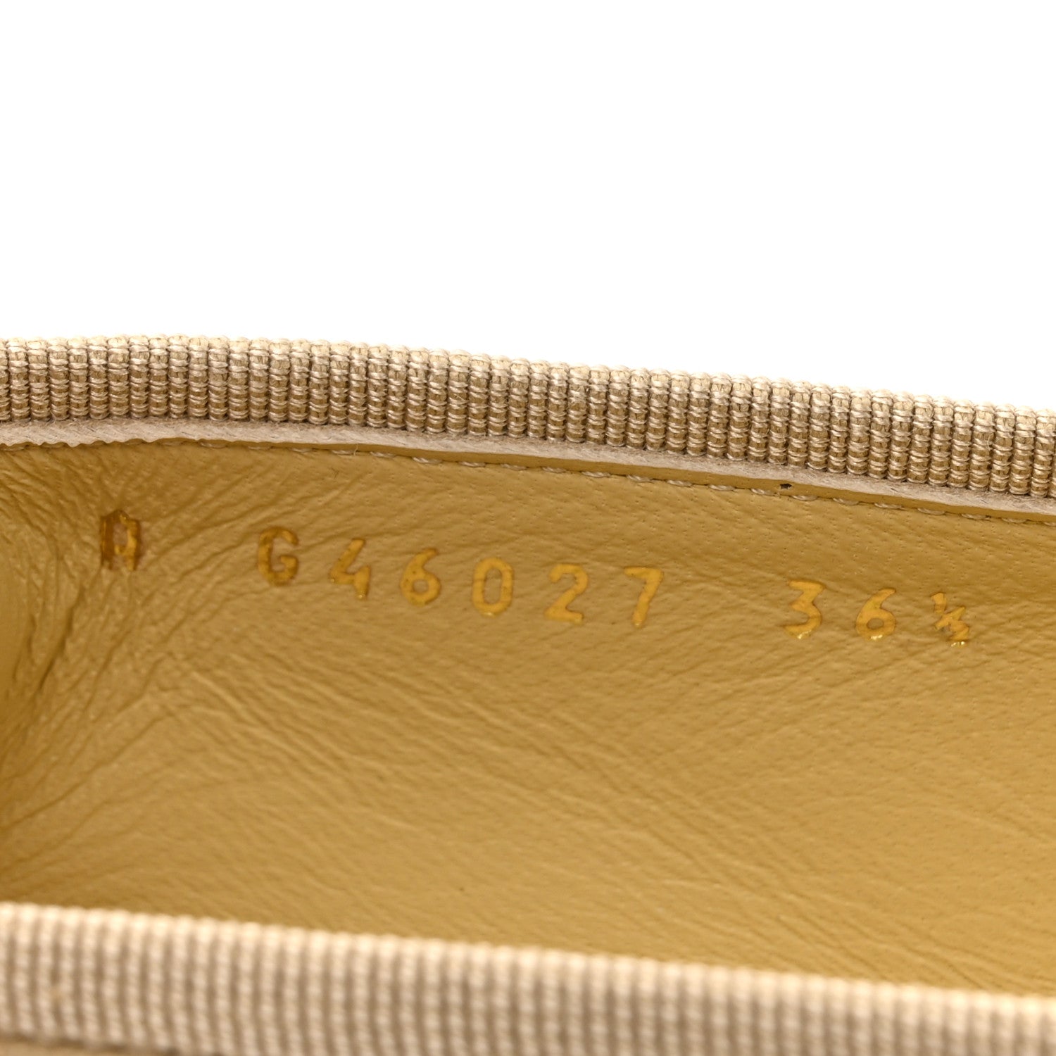 Chanel Suede Cap Toe CC Ballerina Flats 36.5 Light Yellow Gray 9 of 9