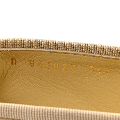 Chanel Suede Cap Toe CC Ballerina Flats 36.5 Light Yellow Gray 9 of 9