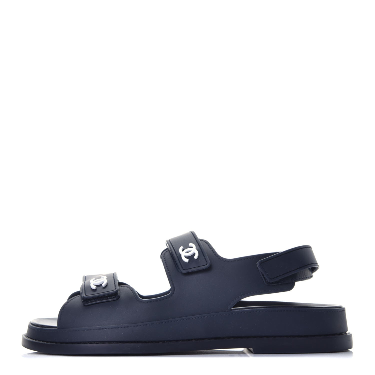 Chanel Rubber CC Dad Sandals 39 Navy 1 of 10