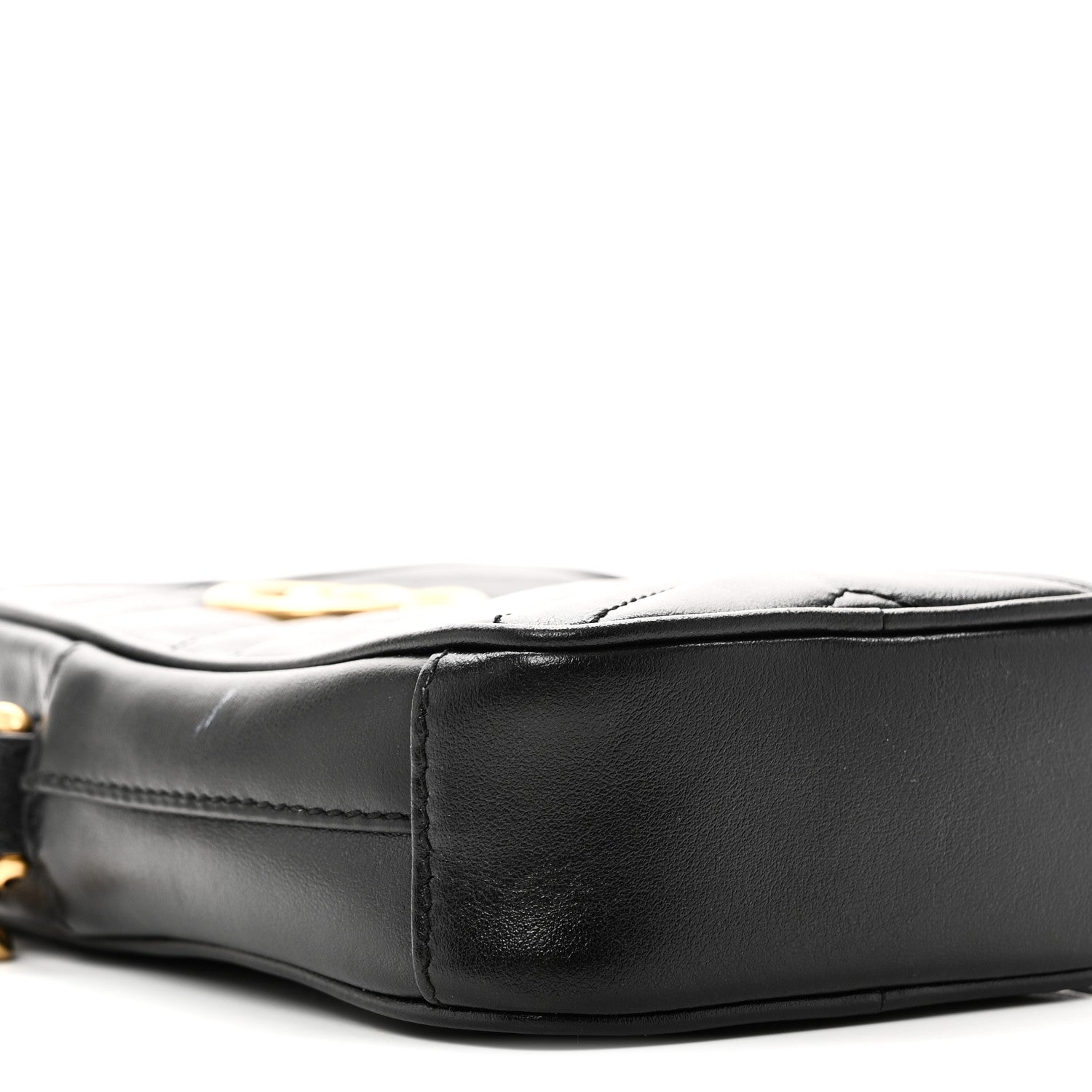 Gucci Calfskin Matelasse Mini GG Marmont Crossbody Bag Black 9 of 10