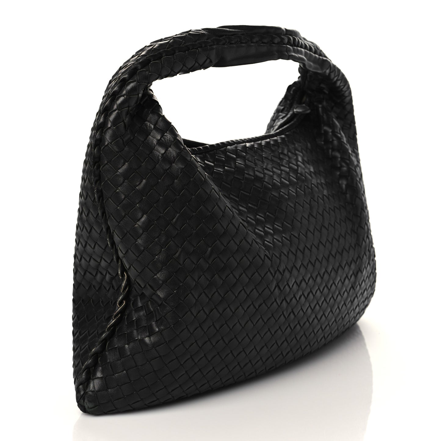 Nappa Intrecciato Large Veneta Hobo Black