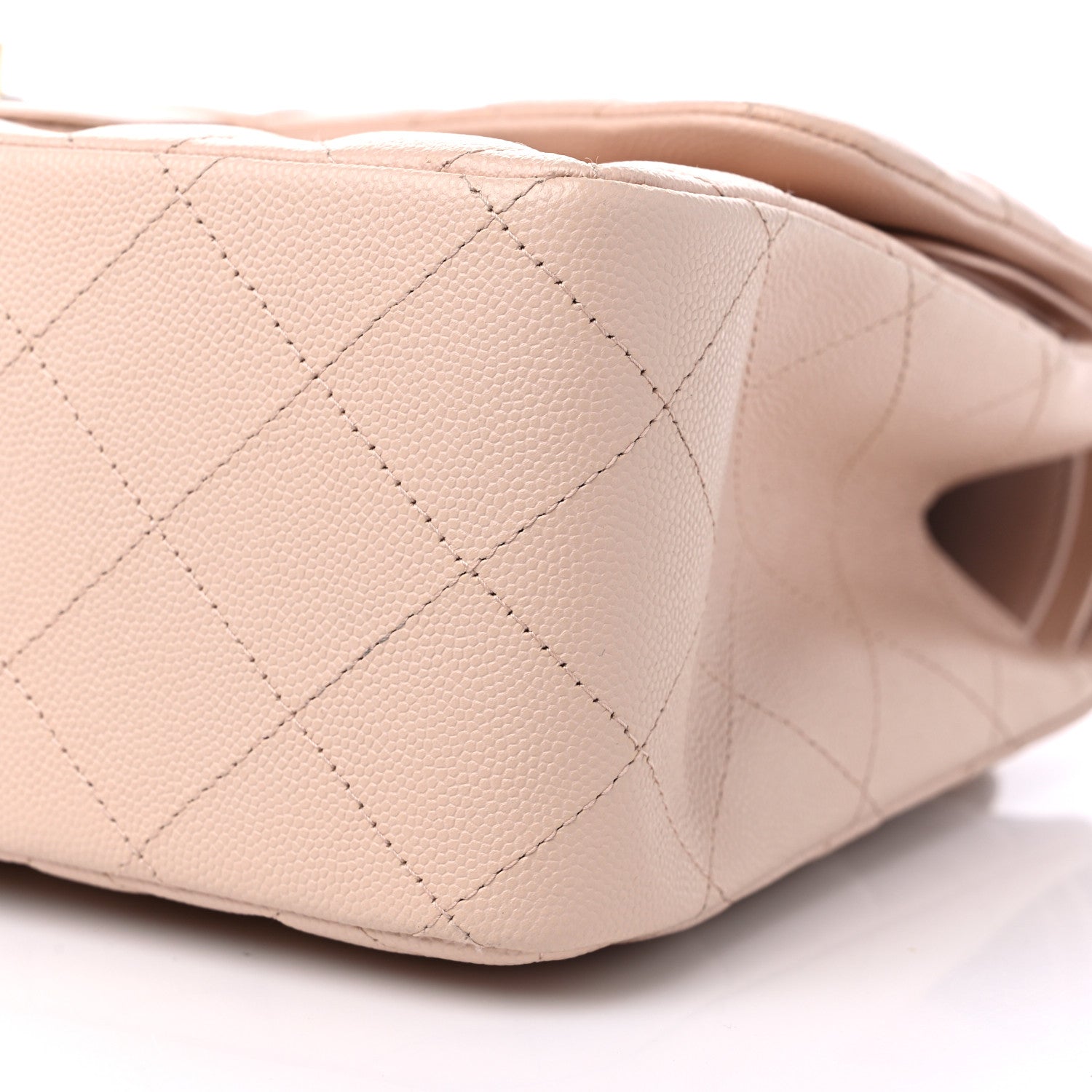 Chanel Caviar Quilted Jumbo Double Flap Light Beige 9 of 11