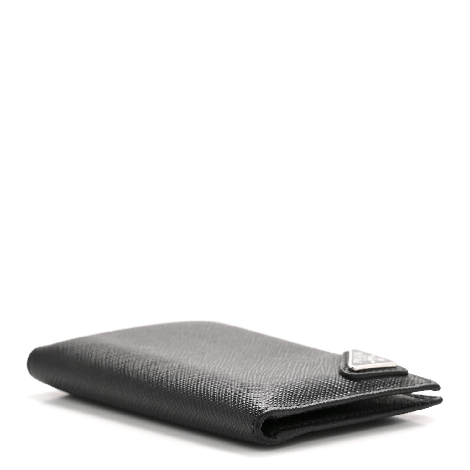 Prada Saffiano Triangle Card Holder Black 4 of 10