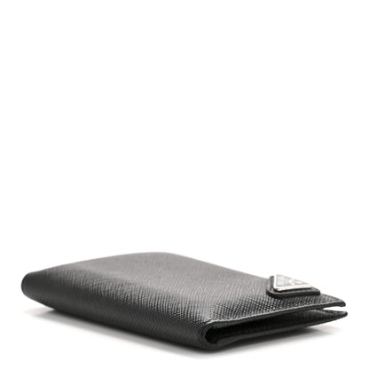 Prada Saffiano Triangle Card Holder Black 4 of 10
