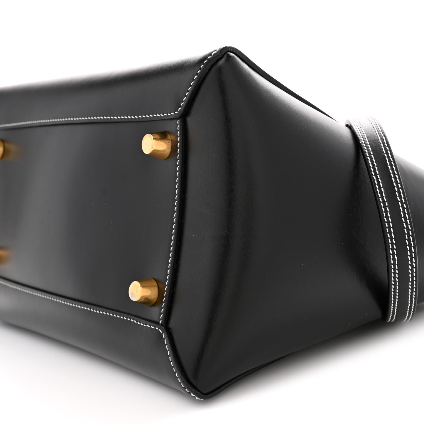 Smooth Calfskin Double Stitching Mini Belt Bag Black