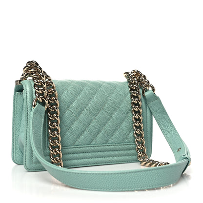 Chanel Caviar Quilted Small Boy Flap Light Blue 3 of 10