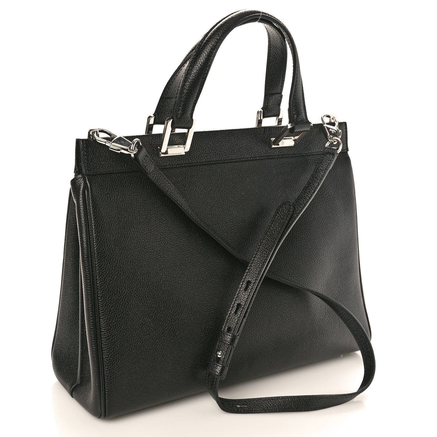 Gucci Grainy Calfskin Medium Zumi Top Handle Bag Black 3 of 12