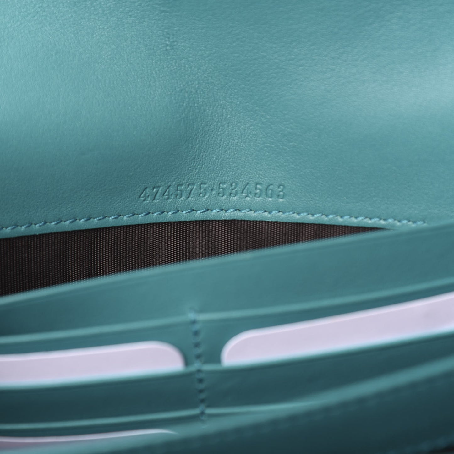 Velvet Matelasse GG Marmont Chain Wallet Pavone Cyan