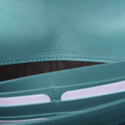 Gucci Velvet Matelasse GG Marmont Chain Wallet Pavone Cyan 6 of 9