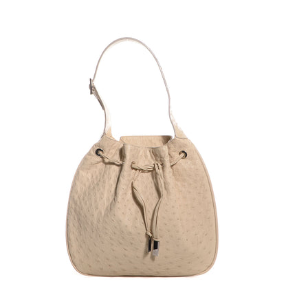 Gucci Ostrich Drawstring Hobo Off White 1 of 7