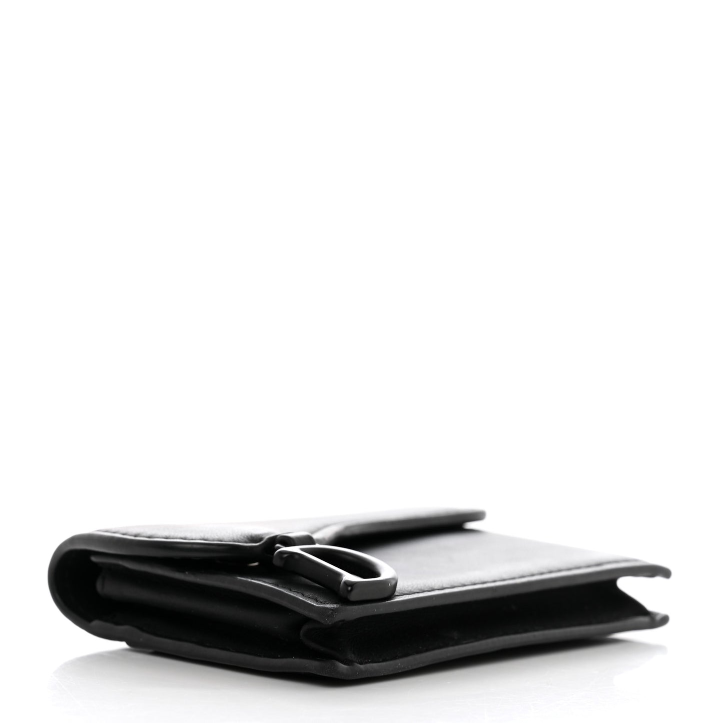 Ultra Matte Calfskin Saddle Card Holder Black