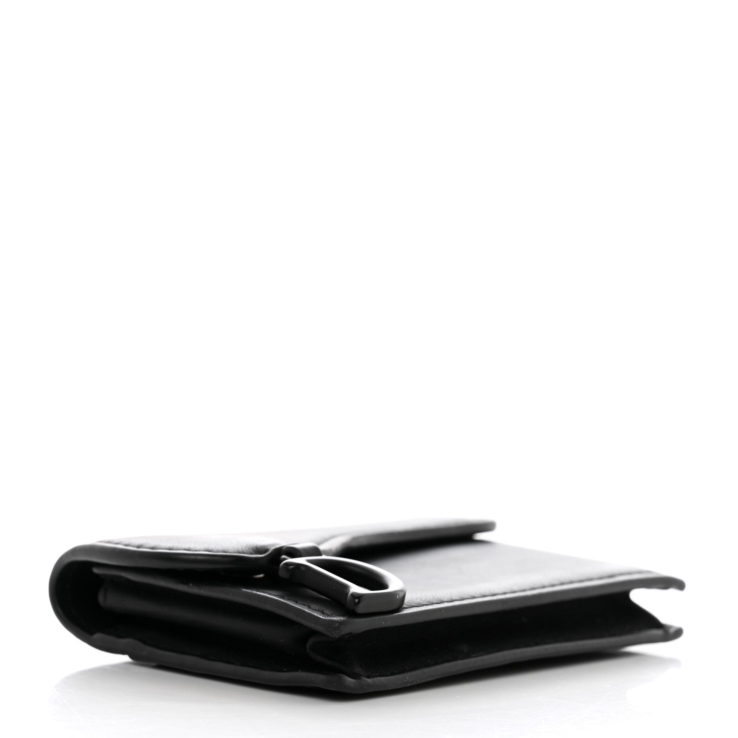 Christian Dior Ultra Matte Calfskin Saddle Card Holder Black 4 of 7