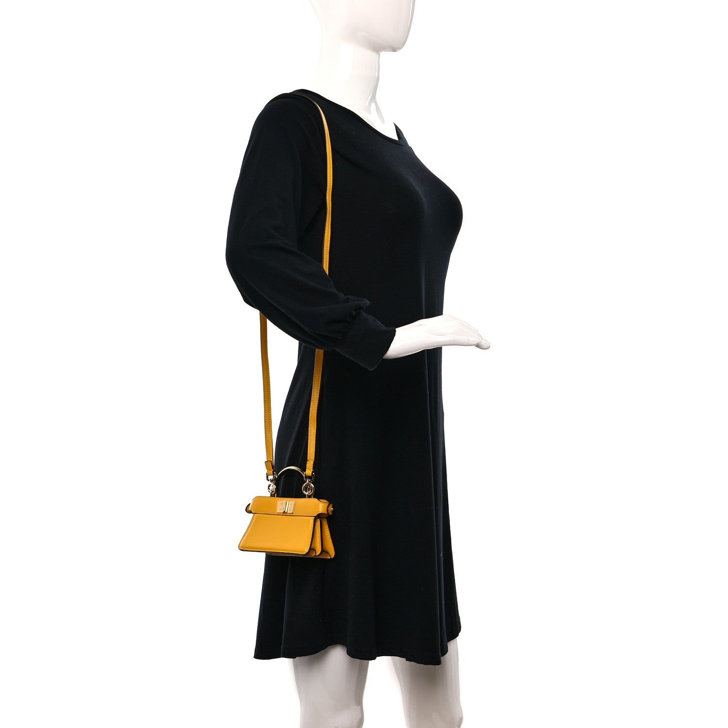 Fendi Shiny Nappa Nano Peekaboo Maxi Handle Satchel Mimosa 2 of 9