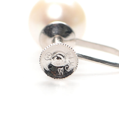 Mikimoto 14K White Gold Akoya Pearl 8mm Screw Back Earrings 4 of 4