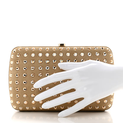 Gucci Suede Swarovski Crystal Clutch Beige 2 of 9