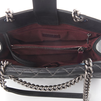 Chanel Calfskin Stitched Large Boy Shopping Tote Black 4 of 9