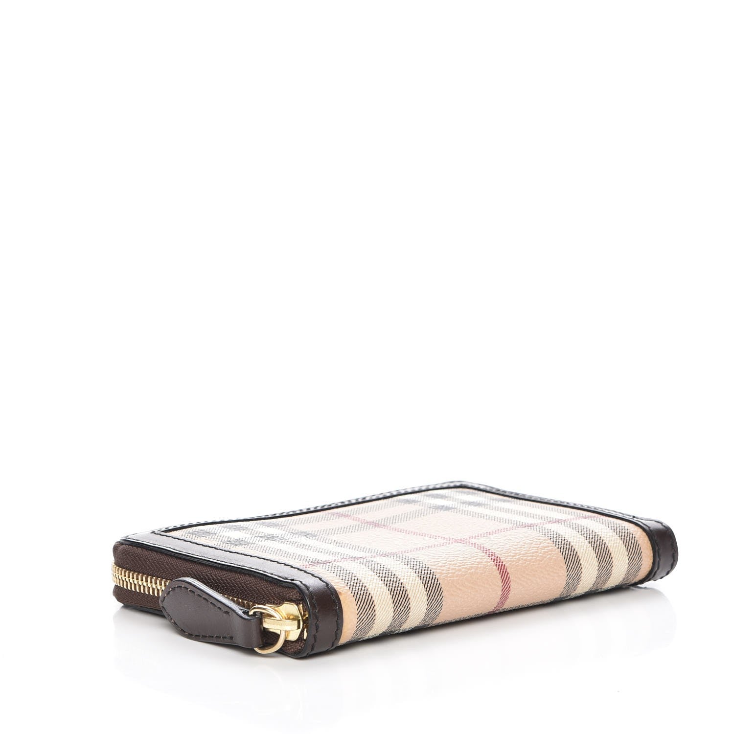 Burberry Haymarket Check Ziggy Zip Around Wallet Chocolate 4 of 8