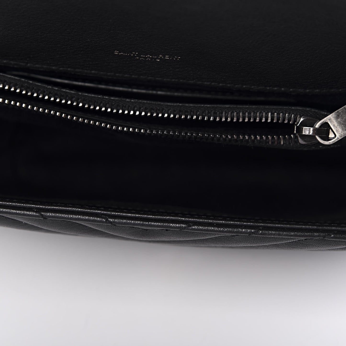 Sheepskin Matelasse Chevron Monogram Medium College Bag Black