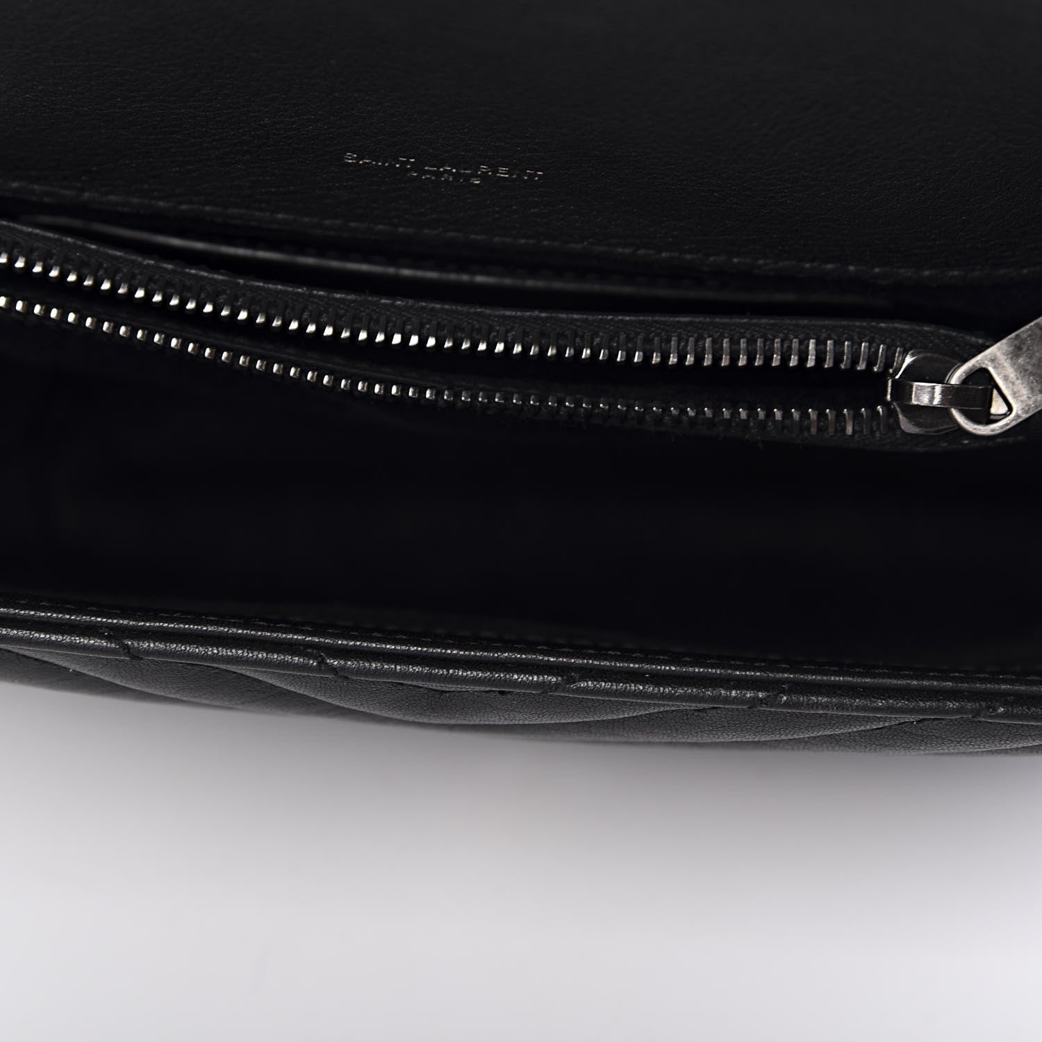 Saint Laurent Sheepskin Matelasse Chevron Monogram Medium College Bag Black 5 of 9