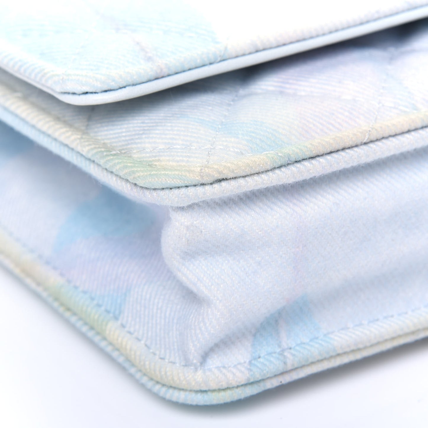 Canvas Quilted Jungle Jeans Wallet on Chain WOC Multicolor