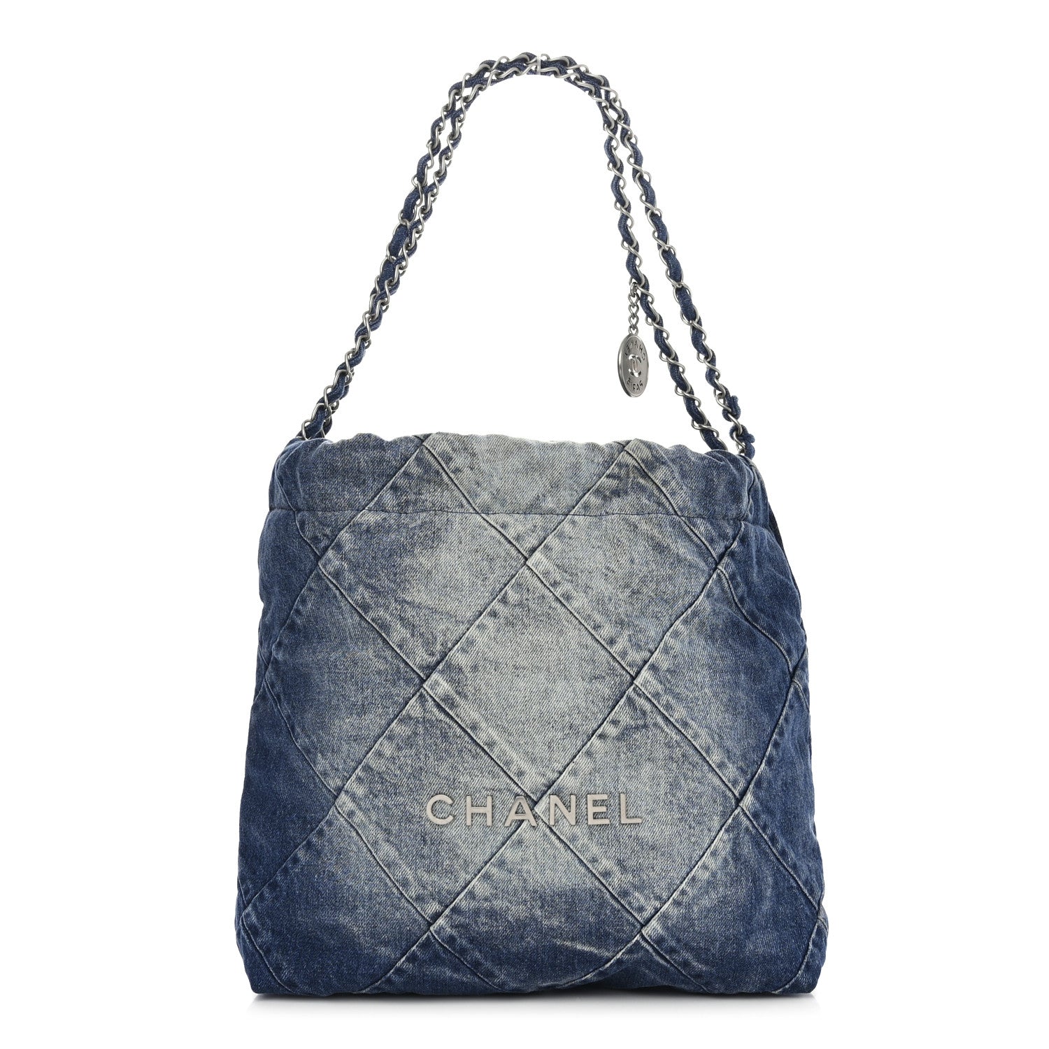 Chanel Denim Quilted Small Chanel 22 Blue 3 of 12