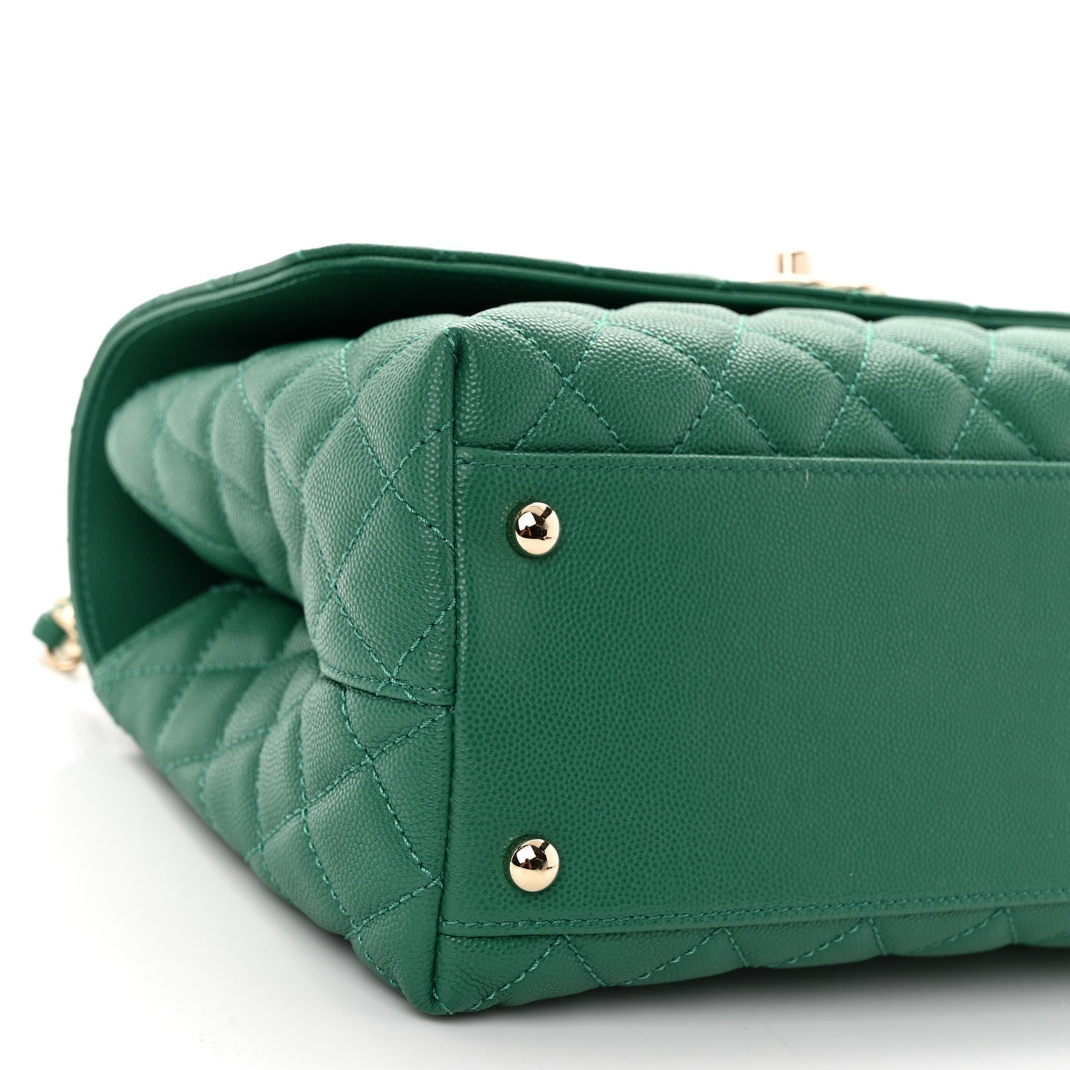 Chanel Caviar Quilted Small Coco Handle Flap Green 8 of 9