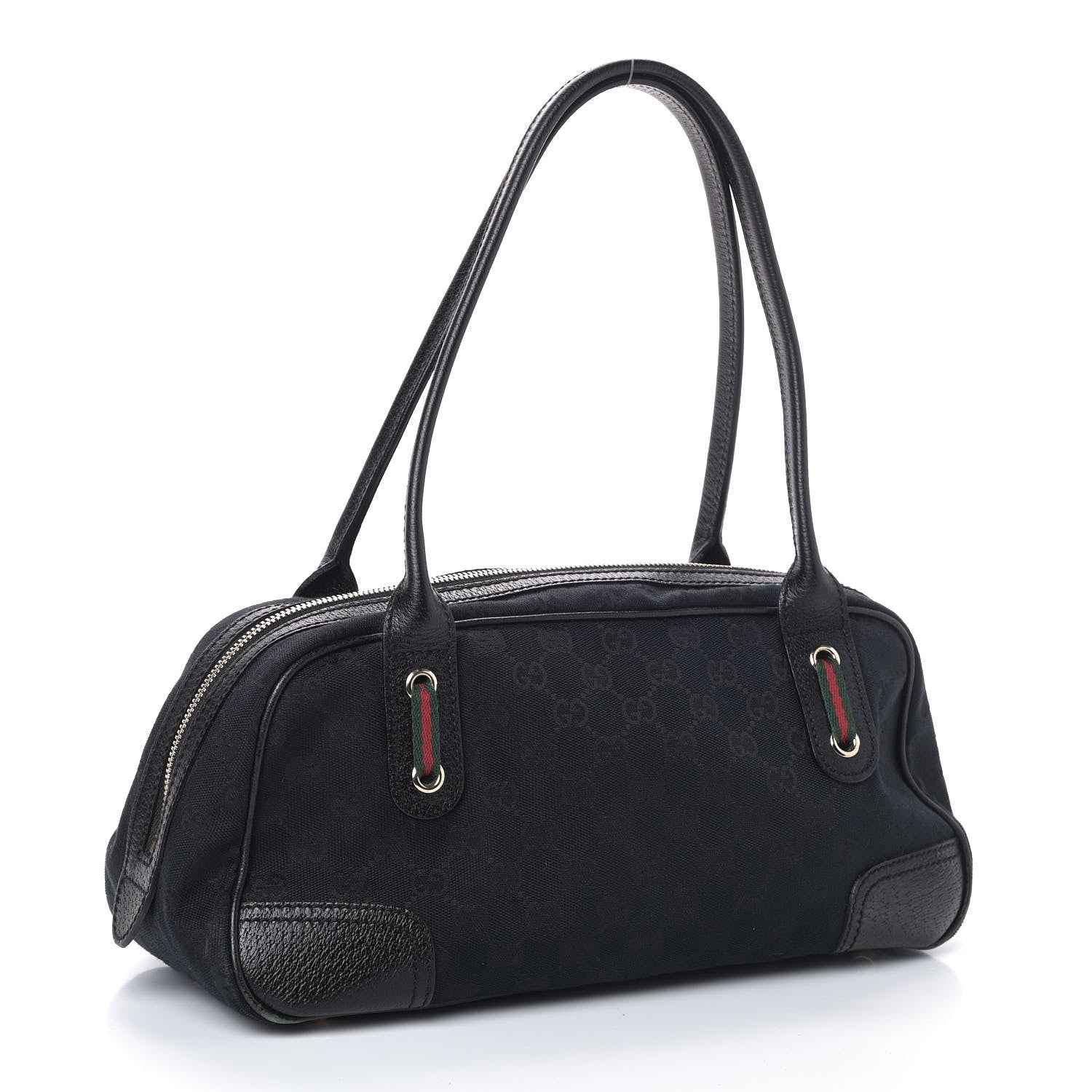Gucci Monogram Small Princy Satchel Black 2 of 7