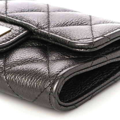 Chanel Metallic Calfskin Quilted Reissue Flap Card Holder Charcoal 11 of 12