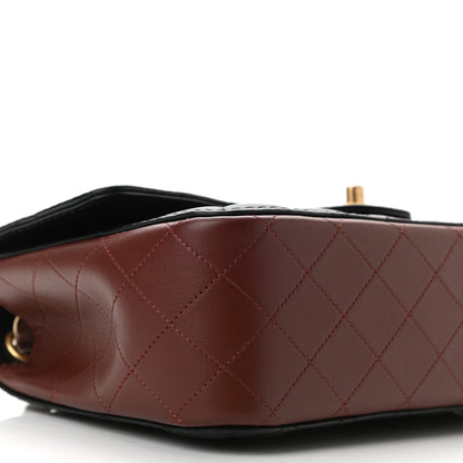 Chanel Calfskin Quilted Strap Into Flap Bag Black Brown 9 of 11