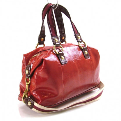 FASHIONPHILE COACHPatentPoppyLuxeySatchelRuby 3 of 11