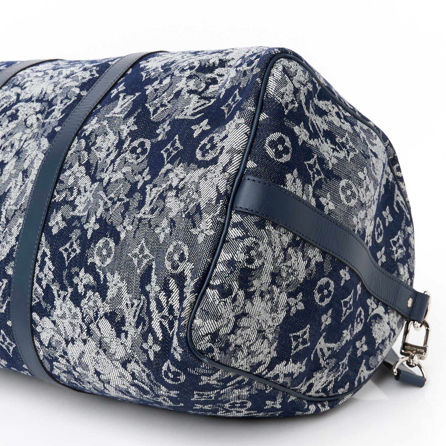 Louis Vuitton Monogram Tapestry Keepall Bandouliere 50 Bleu 10 of 10