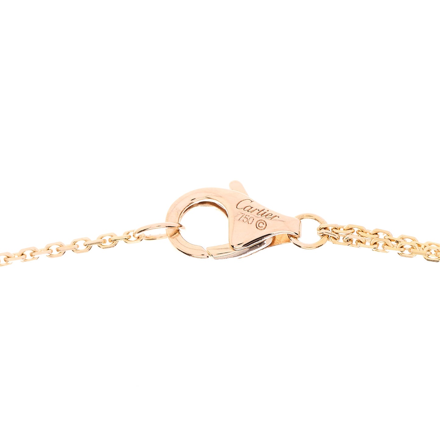 18K Pink Yellow White Gold Trinity Double Chain Pendant Necklace