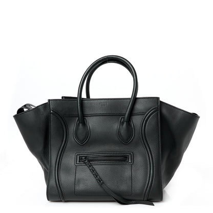 Celine Grained Calfskin Medium Phantom Luggage Black 1 of 11