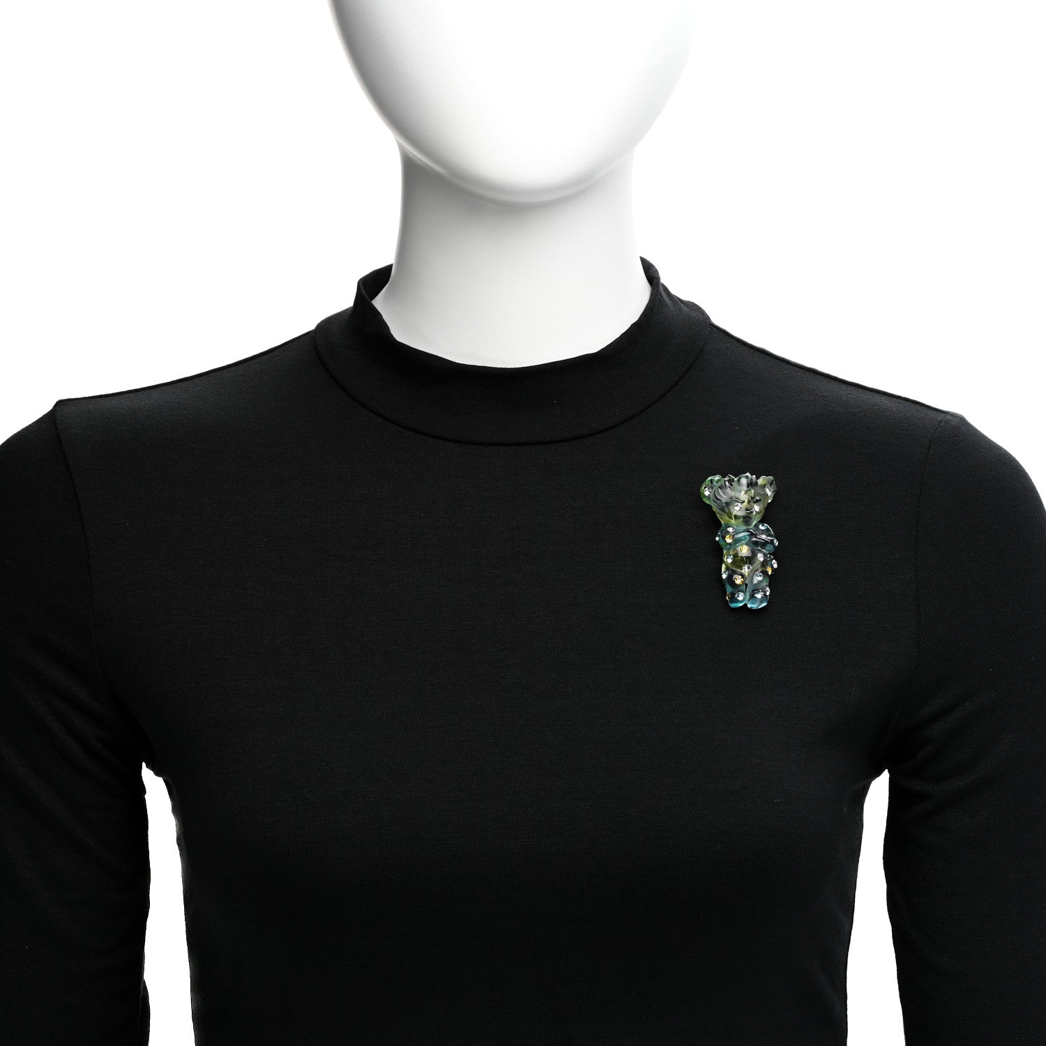 Gucci Crystal Resin Ha Ha Ha Bear Brooch Blue 2 of 5