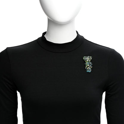 Gucci Crystal Resin Ha Ha Ha Bear Brooch Blue 2 of 5