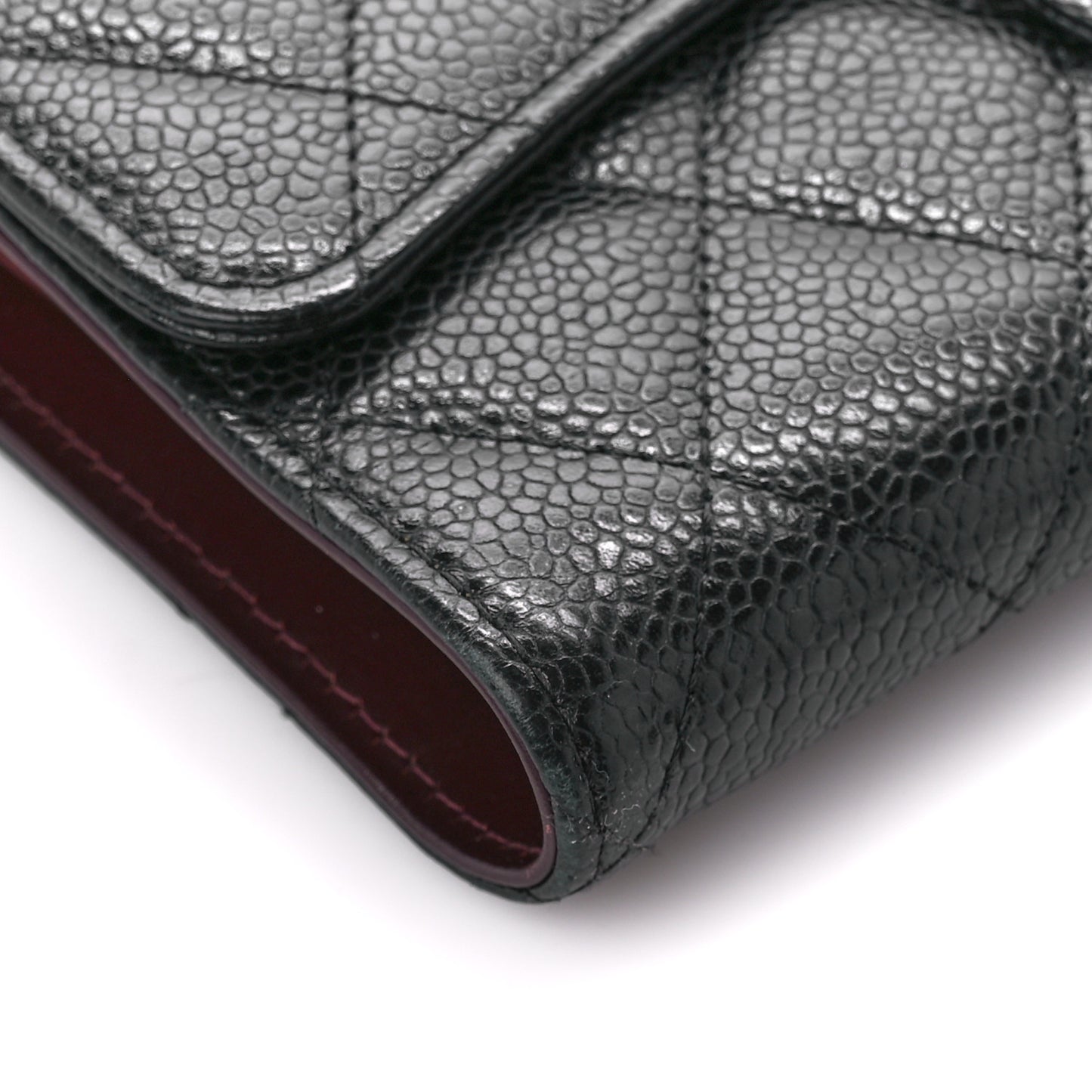 Caviar Quilted Large Flap Wallet Black