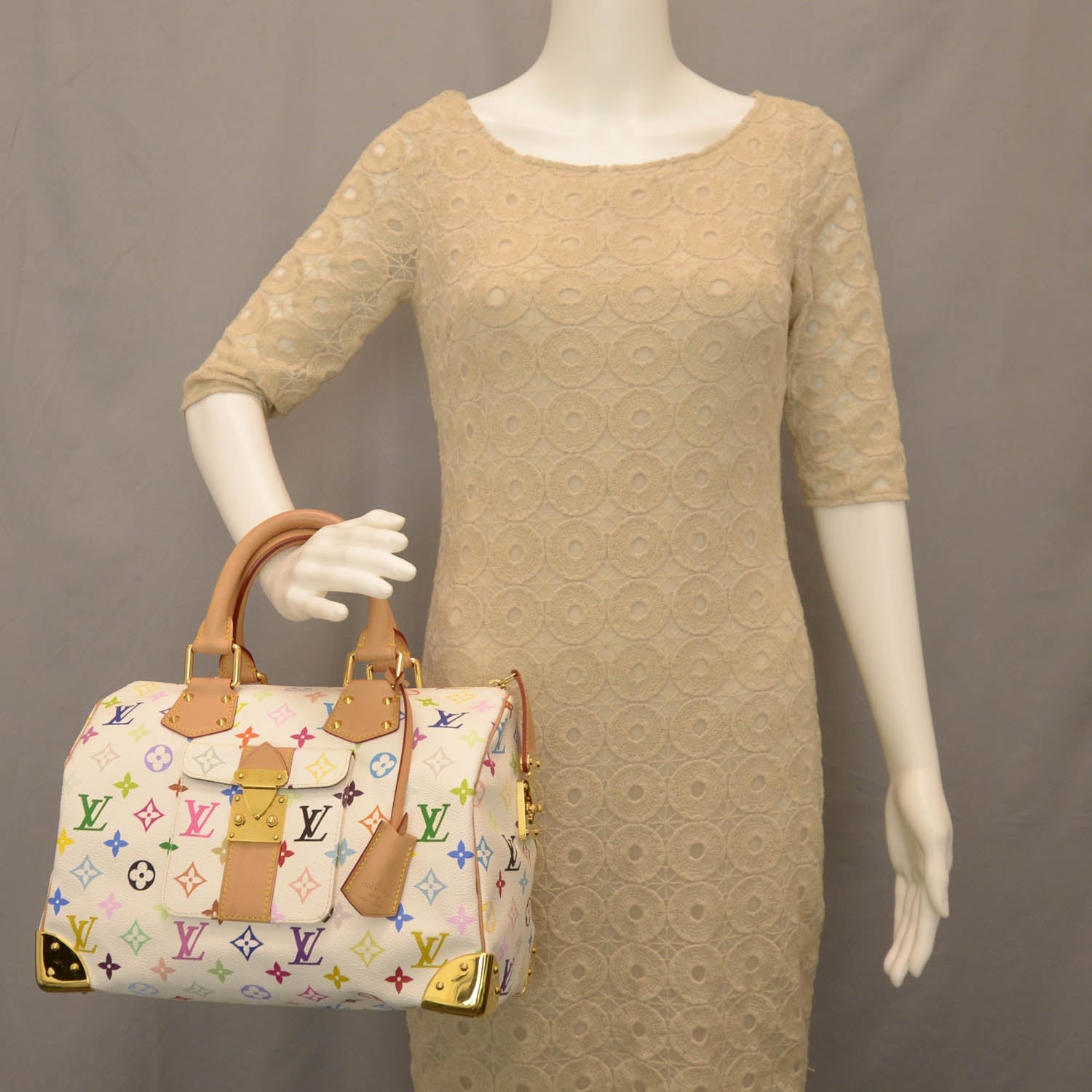 Louis Vuitton Monogram Multicolor Speedy 30 White 2 of 7
