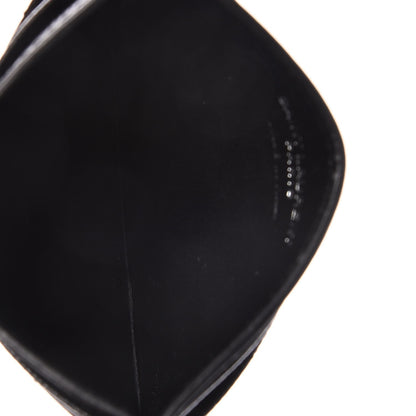 Saint Laurent Grain De Poudre Matelasse Chevron Monogram Credit Card Case Black 5 of 8