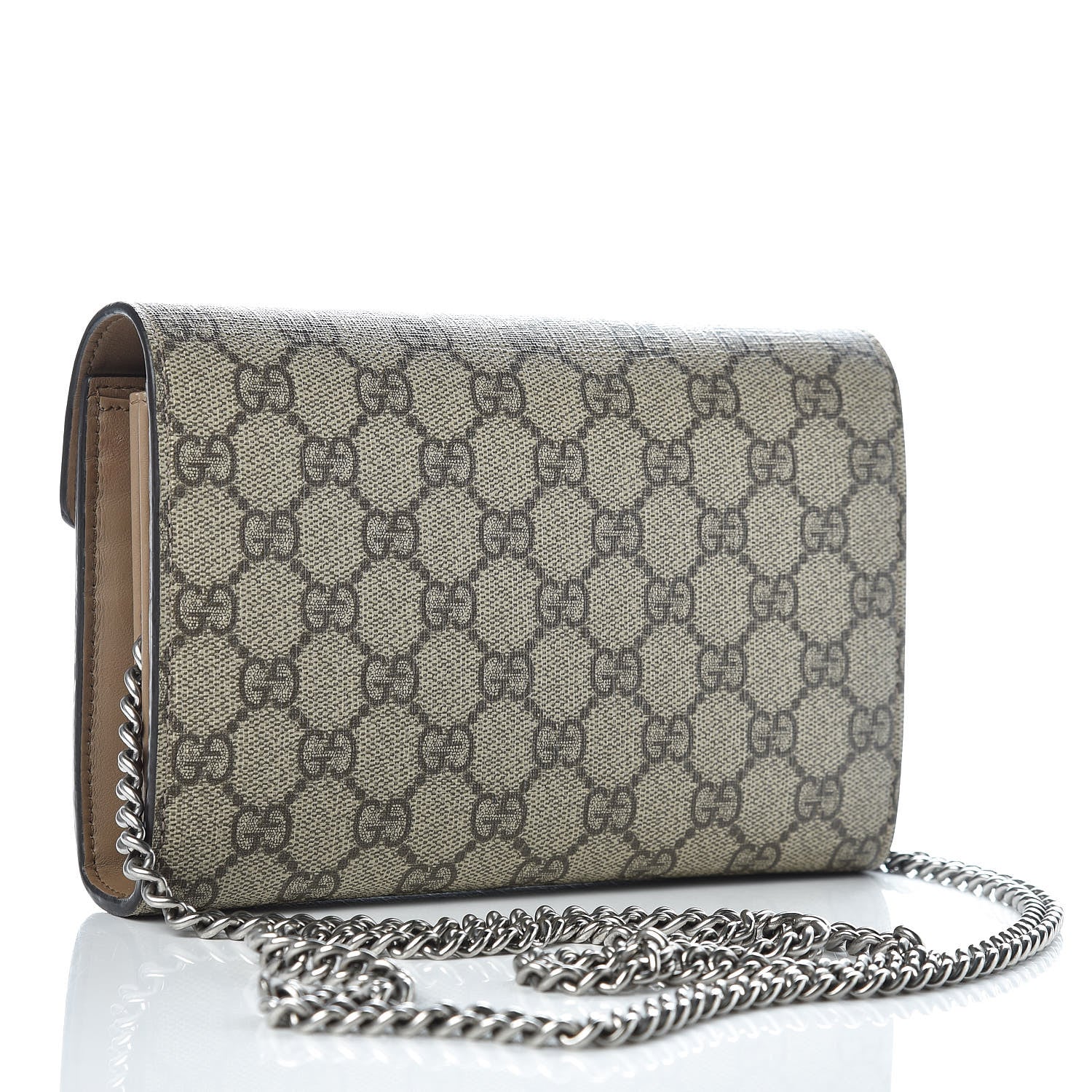 Gucci GG Supreme Monogram Mini Dionysus Chain Wallet Beige Taupe 3 of 11
