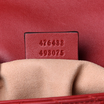 Gucci Calfskin Matelasse Super Mini GG Marmont Shoulder Bag Hibiscus Red 7 of 11
