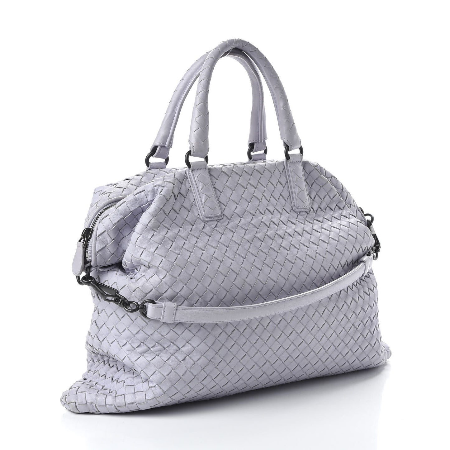 Nappa Intrecciato Medium Convertible Tote Oyster Lilac