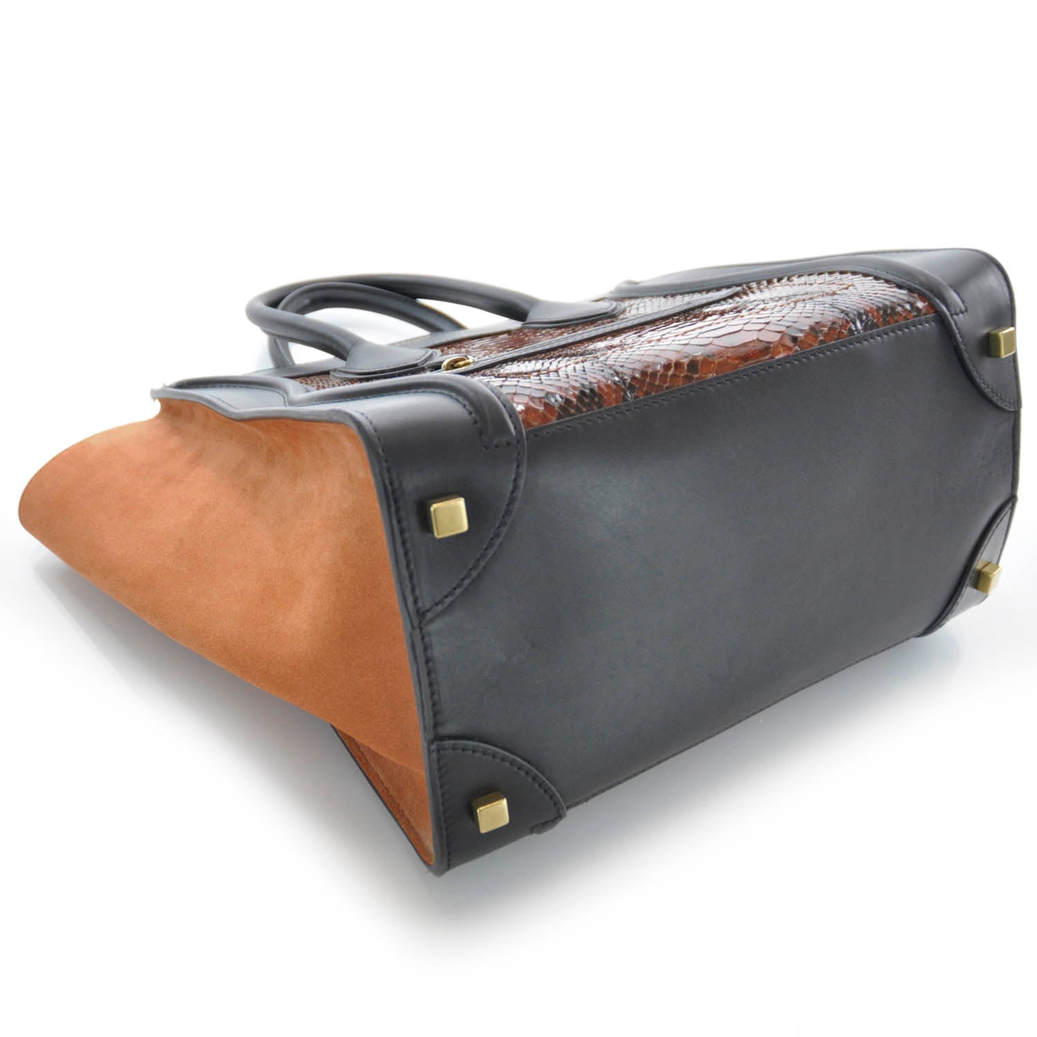 Celine Python Suede Mini Luggage Rust 4 of 8