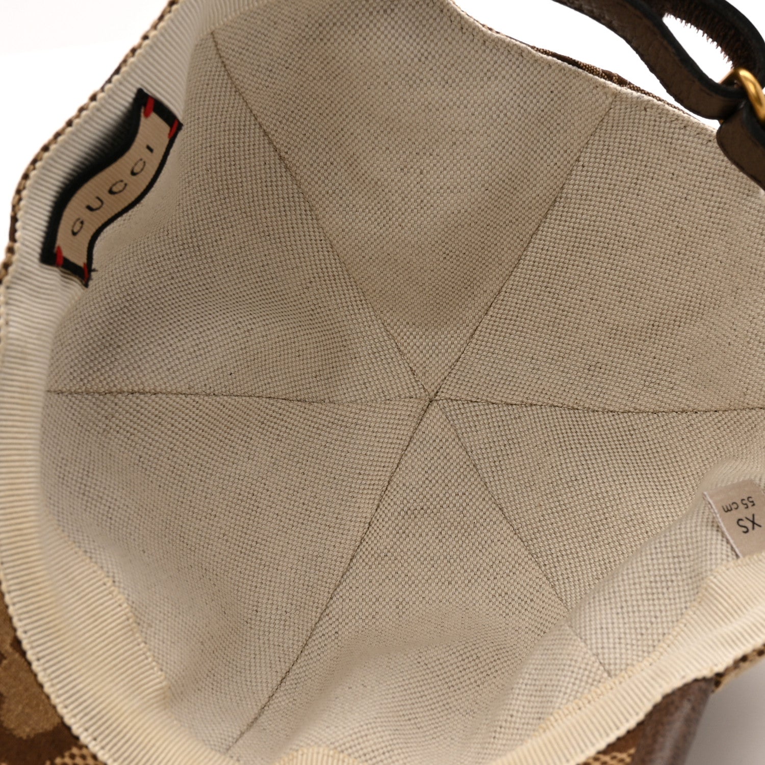 Gucci Monogram Jumbo GG Baseball Hat XS Camel Ebony 7 of 13