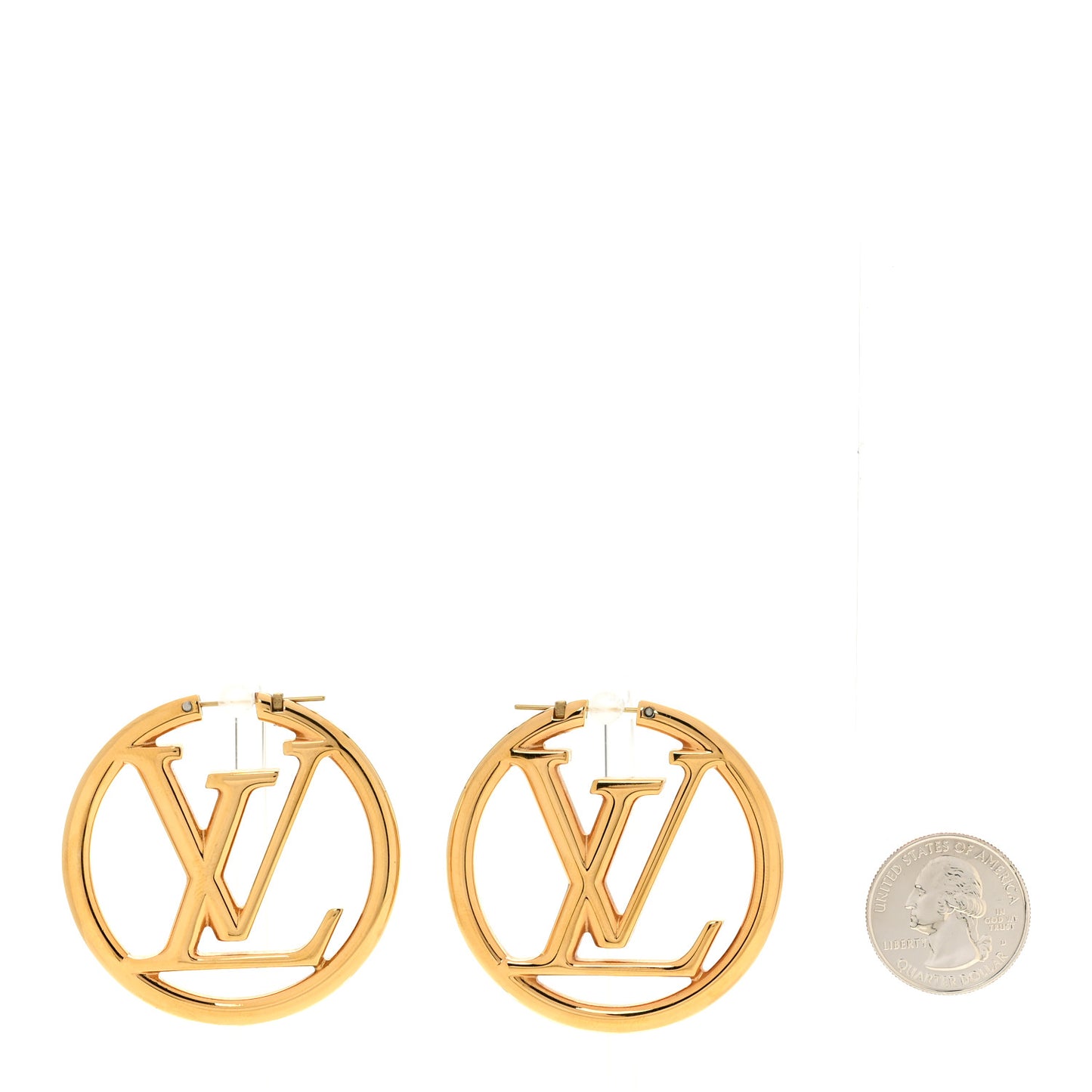 Metal Louise Hoop Earrings Gold