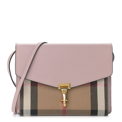 Burberry Derby Calfskin House Check Small Macken Crossbody Bag Pale Orchid 1 of 14