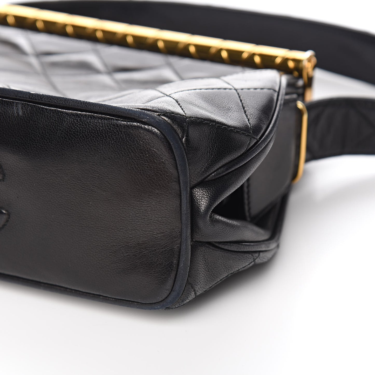 Lambskin Quilted Shoulder Bag Black